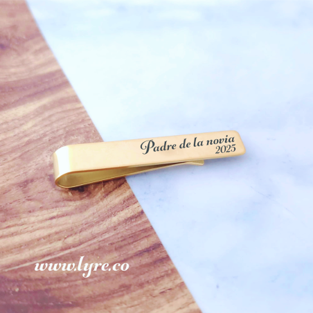Pisa Corbata Personalizable Dorado Acero