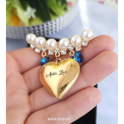 Broche Relicario Cristales Azules Personalizable 2