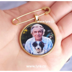 Broche 30mm Acero Incluye Foto y Grabado