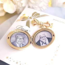 Broche Relicario Dorado Solapa Boda Grado