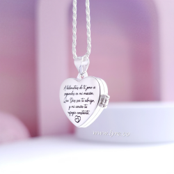 Collar Relicario Corazón 3 Circones  Plata Ley 925 2