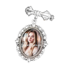 Camafeo Broche Para Boda Solapa plateado Incluye Foto