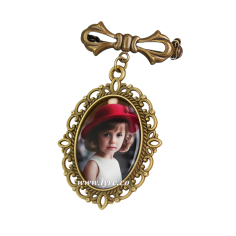 Broche Solapa Bronce Boda Incluye Foto