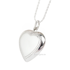 Corazón Plata Ley 925 Borde Textura 23mm Incluye Dos Fotos Y Grabados