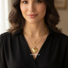 Collar Relicario Edición Especial Dorado Acero Incluye Fotos 2