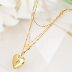 Collar Relicario Edición Especial Dorado Acero Incluye Fotos