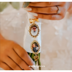 Broches Boda Ramo  Dorado 2 Dijes