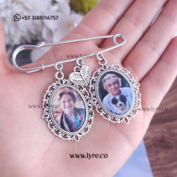 Broches Boda Color Plateado Incluye Fotos