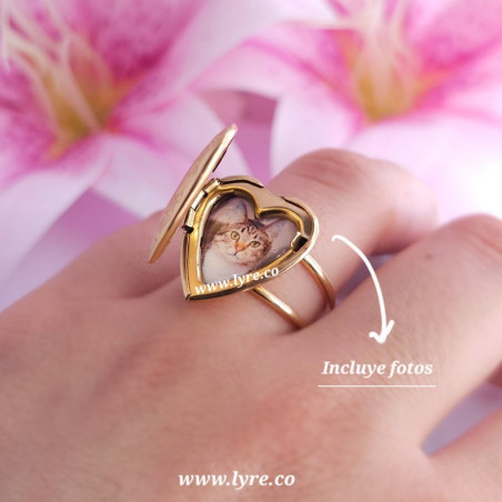 Anillo Relicario Acero Inox Incluye Fotos Ajustable